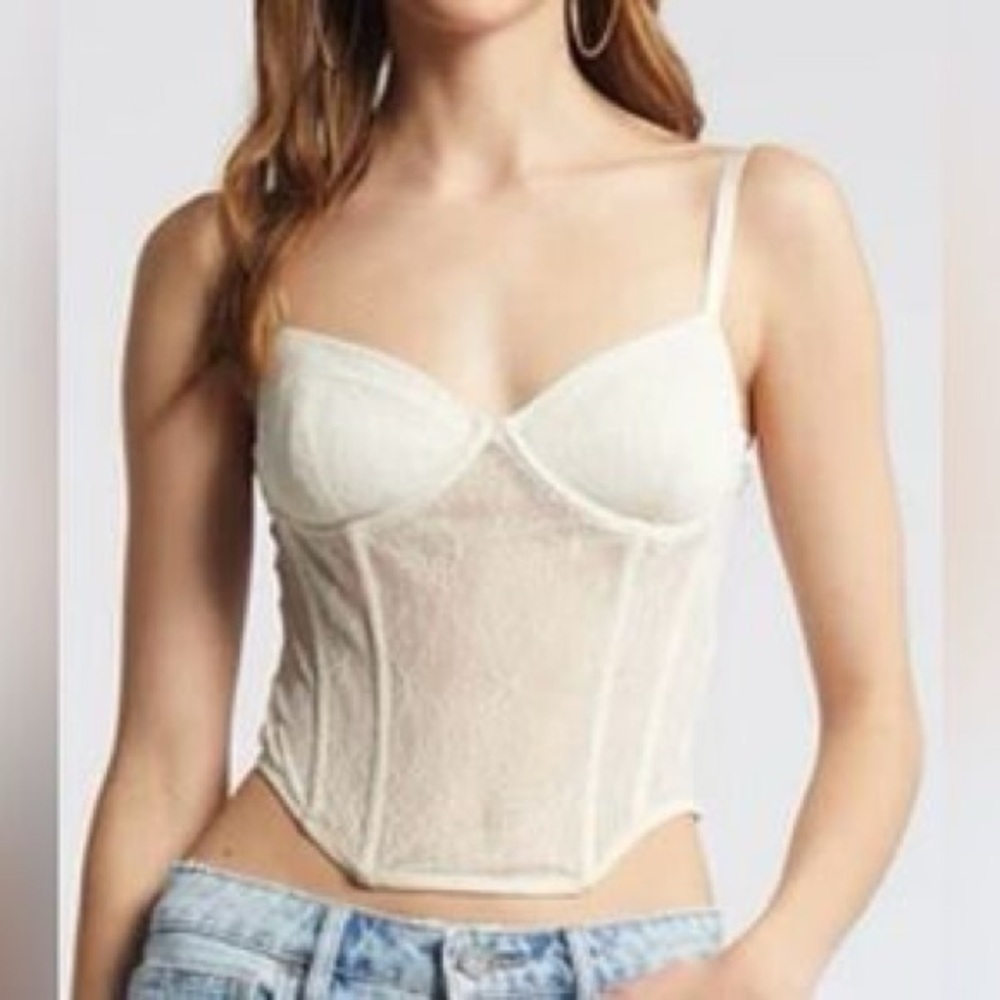 Elegant Cream Lace Tank Top